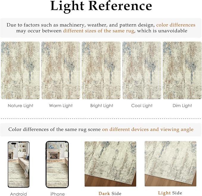 4x6 Area Rug Washable Beige Brown Abstract Office Carpet Modern Neutral Non Slip Soft Low Pile Indoor Entry Contemporary Aesthetic Door Mat Bedroom Throw Rug for Kitchen Laundry Dining Room