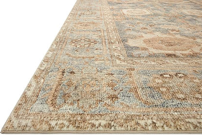 Loloi Margot Collection MAT-03 Ocean/Spice 2'-3" x 3'-9" Accent Rug feat. CloudPile, No-Shed Easy Clean Large Patterned Area Rug for Living Room, Bedroom, Dining Area