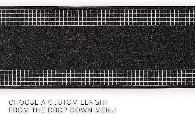 Custom Made Runner Rug for Kitchen Foyer Hallway Entry Choose Your Length 31 Inch Wide Geometric Checkered Design Black Color (42 feet x 31 Inch)