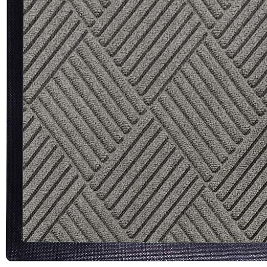 WaterHog Diamond | Commercial-Grade Entrance Mat with Rubber Border – Indoor/Outdoor, Quick Drying, Stain Resistant Door Mat (Medium Grey, 3' x 10')