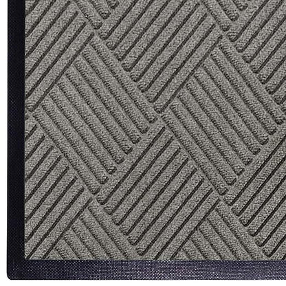 M+A Matting WaterHog Diamond | Commercial-Grade Entrance Mat with Rubber Border – Indoor/Outdoor, Quick Drying, Stain Resistant Door Mat (Grey, 6' x 12')