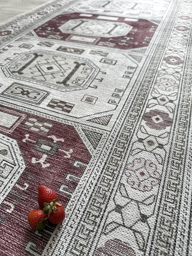 Fame Living Faded Oushak Rug, Turkish Vintage Floral Pastel Large Oversized Area Rugs for Living Room Dining Bedroom Kitchen Bathroom Nursery (848CrRd, 5'9" x 8'9")