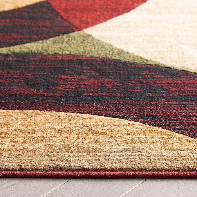 Well Woven Dulcet Bingo Red Modern Geometric Area Rug (3'11" x 5'3")