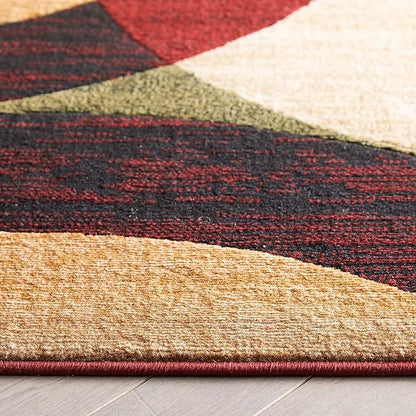 Well Woven Dulcet Bingo Red Modern Geometric Area Rug (3'11" x 5'3")