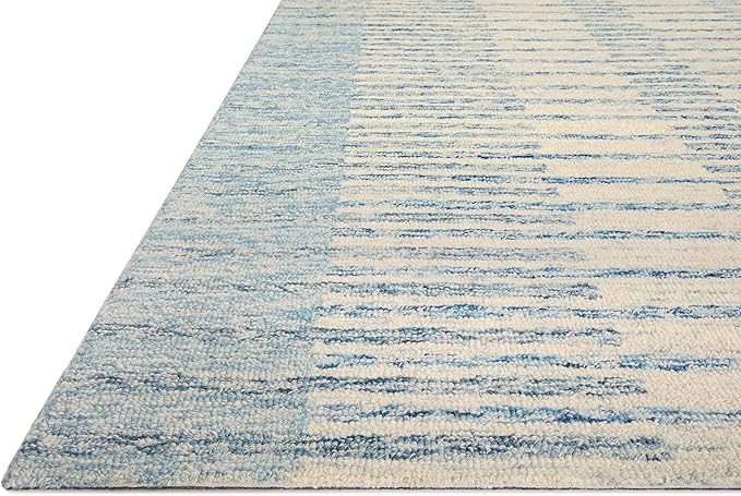 Loloi Chris Loves Julia Chris Collection CHR-01 Ivory/Denim 2'-6'' x 11'-6'', .50" Pile Height, Runner Rug