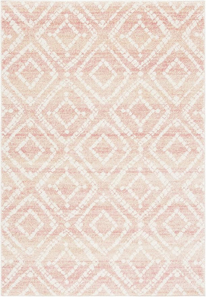 SAFAVIEH Adirondack Collection Area Rug - 5'1" x 7'6", Rose & Gold, Modern Diamond Distressed Design, Non-Shedding & Easy Care, Ideal for High Traffic Areas in Living Room, Bedroom (ADR131Q)