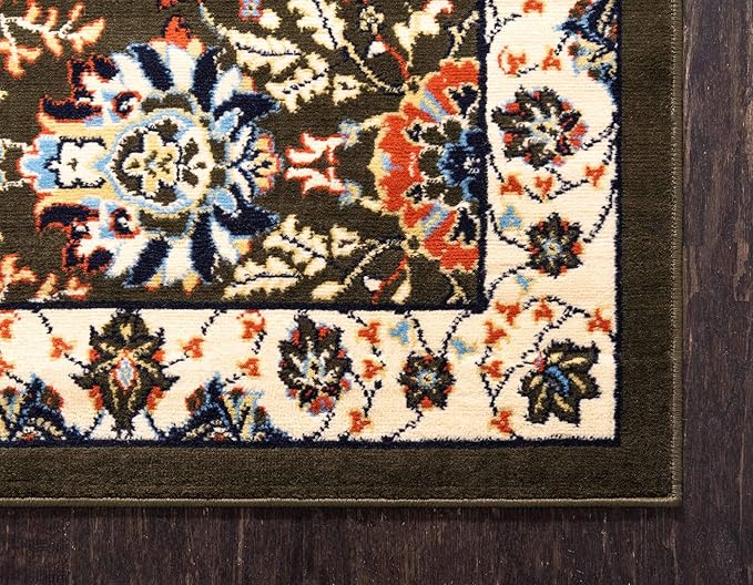 Unique Loom Espahan Collection Area Rug - Cape Cod (5' 3" x 8' Rectangle, Green/ Black)
