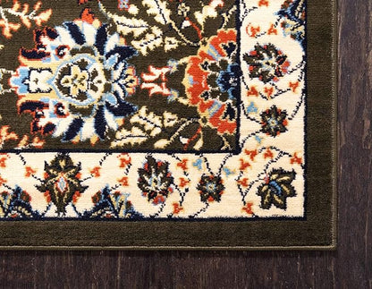 Unique Loom Espahan Collection Area Rug - Cape Cod (9'x 12' Rectangle, Green/ Black)
