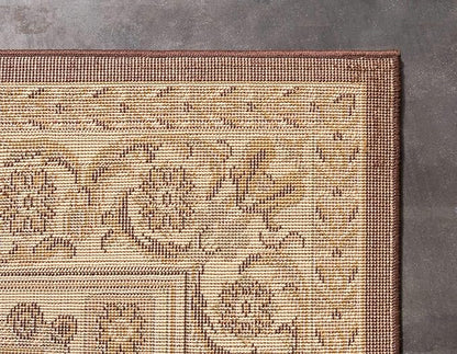 Unique Loom Versailles Collection Traditional Classic Medallion Floral Motif Area Rug (8' 0 x 11' 0 Rectangular, Brown/ Ivory)