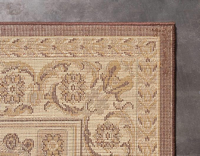 Unique Loom Versailles Collection Traditional Classic Medallion Floral Motif Area Rug (2' 2 x 3' 0 Rectangular, Brown/ Ivory)