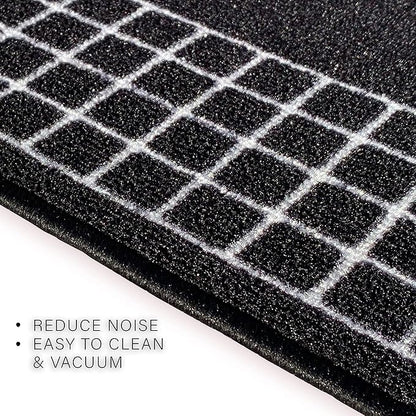 Custom Made Runner Rug for Kitchen Foyer Hallway Entry Choose Your Length 31 Inch Wide Geometric Checkered Design Black Color (44 feet x 31 Inch)