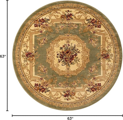 Unique Loom Versailles Collection Area Rug - Henry (5' 3" Round Green/Cream)