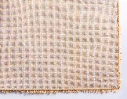 Unique Loom Davos Shag Collection Area Rug - Solid (5' 3" Square, Sun Yellow)
