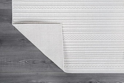 Micro Loop Indoor Rug White 5x7 Boho Geometric Neutral Area Rugs for Living Room Soft Luxury Modern Low and High Pile Durable Stain Resistant Non-Shedding Indoor Area Carpet 5 x 7