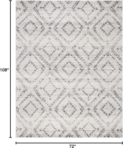 SAFAVIEH Adirondack Collection Area Rug - 6' x 9', Light Grey & Grey, Modern Diamond Distressed Design, Non-Shedding & Easy Care, Ideal for High Traffic Areas in Living Room, Bedroom (ADR131C)