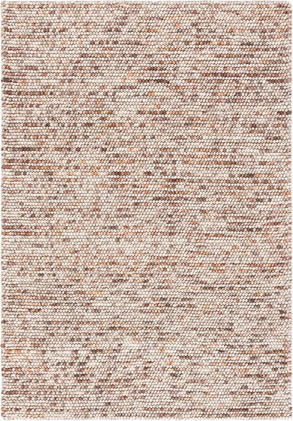 SAFAVIEH Natura Collection Area Rug - 6' Square, Dark Brown & Beige, Handmade Wool Blend, Textured Design, Ideal for Living Room, Bedroom, Dining Space (NAT620E)