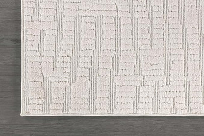 Modern Micro Loop Indoor Area Rugs for Living Room Bedroom Kitchen Geometric Pebble White 4x6 Luxury Durable Low and High Pile Non-Shedding Stain Resistant Soft Area Carpet 4 x 6
