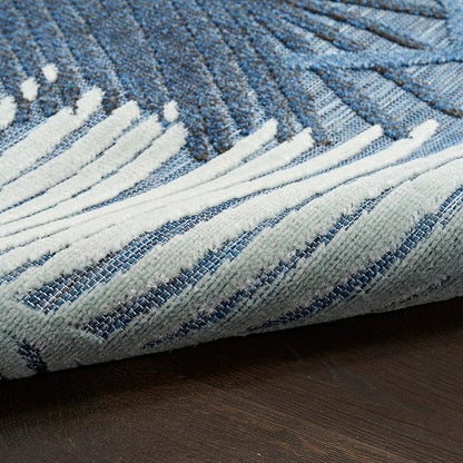 Nourison Home Suncoast Denim 9' x 12' Area Rug - Easy Clean, Non Shedding, Bed Room, Living Room, Dining Room, Kitchen (9' x 12')