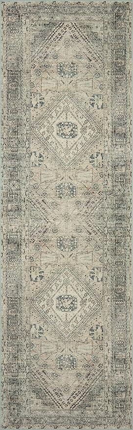 Loloi Magnolia Home by Joanna Gaines Sinclair Collection SIN-04 Natural/Sage 2'-3" x 7'-6", .25" Pile Height, Machine Washable, Runner Rug