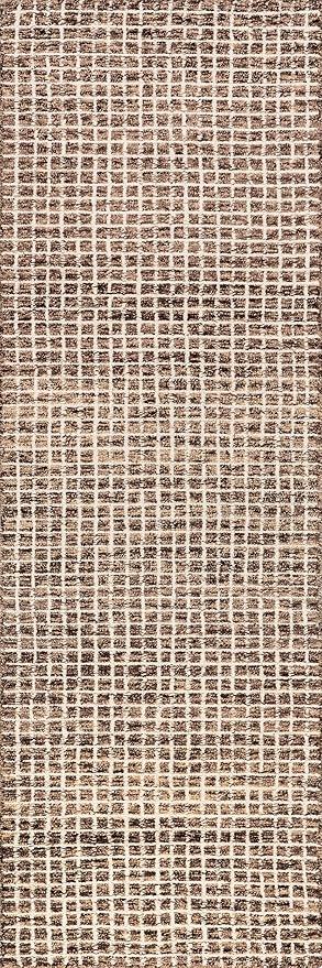 Rugs USA Melrose Brown/Ivory, 2'6" x 8', Handmade, Wool & Cotton, Soft and Gentle, High Traffic, Stain Resistant, Easy Clean, Durable Runner for Bedroom, Living Room, Dining Space, Den, Entryway