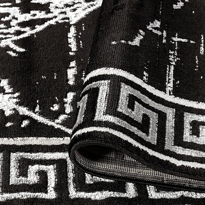 GLORY RUGS Area Rugs Marble 8x10 Black Gray Carpet Modern Abstract Rug Living Room Dining Bedroom Rug