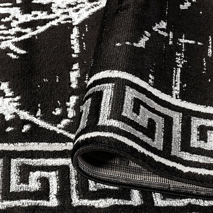 GLORY RUGS Area Rugs Marble 4x5 Black Gray Carpet Modern Abstract Rug Living Room Dining Bedroom Rug