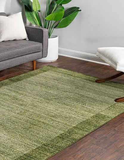 Rugs.com Angelica Collection Rug – 8' x 11' Light Green Medium Rug Perfect for Living Rooms, Large Dining Rooms, Open Floorplans