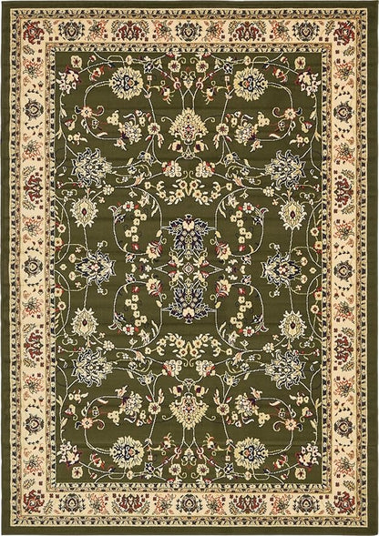 Unique Loom Sialk Hill Collection Area Rug - Washington (7' 1" x 10' Rectangle Green/Hunter Green)
