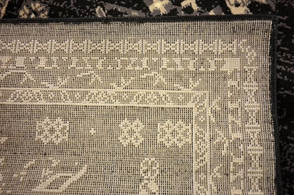 Unique Loom Taftan Collection Border Geometric Tribal Inspired Design Area Rug (2' 11 x 16' 5 Runner, Black/ Gray)