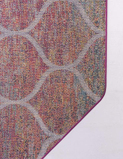 Rugs.com Lattice Frieze Collection Rug – 4' Octagon Multi Medium Rug Perfect for Living Rooms, Kitchens, Entryways