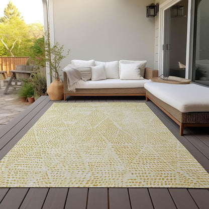 Addison Rugs Chantille ACN591 Wheat 8' x 10' Indoor Outdoor Area Rug, Easy Clean, Machine Washable, Non Shedding, Bedroom, Living Room, Dining Room, Kitchen, Patio Rug