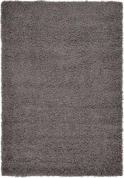 Unique Loom Solid Shag Collection Area Rug (4' 1" x 6' 1" Rectangle, Graphite Gray)