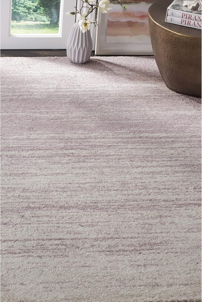 SAFAVIEH Adirondack Collection Area Rug - 6' Square, Cream & Purple, Modern Ombre Design, Non Shedding & Easy to Clean, Ideal for Living Room, Bedroom, Office, Dining Space (ADR113L)