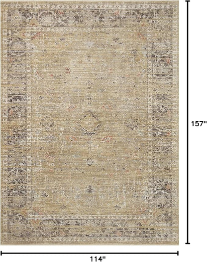 Loloi Magnolia Home by Joanna Gaines Millie Collection MIE-03 Gold/Charcoal 9'-6" x 13'-1", .25" Pile Height, Area Rug