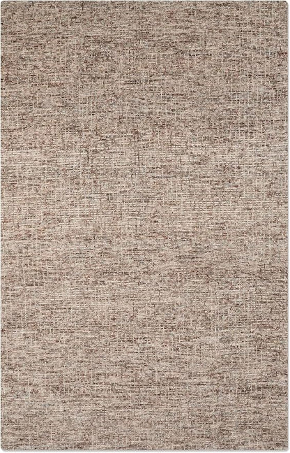 Rugsotic Carpets Hand Tufted Wool ECO-Friendly Area Rugs - 8'x10', Rectangle Shape, Beige & Brown, Solid Plain Design, High Pile Thick Handmade Area Rugs for Living Room, Bed Room (KWC111)