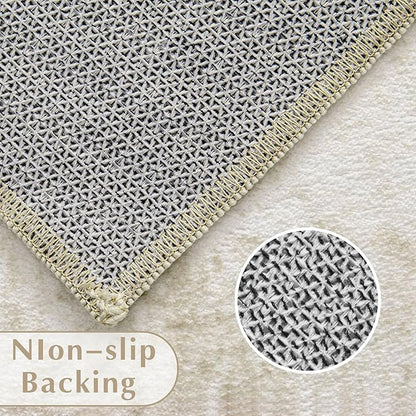 Runner Rug 2x6 Entryway Rug - Machine Washable Vintage Boho Area Rug Non-Slip Kitchen Runner Soft Stain Resistant Runners for Hallways Entryway Laundry Kitchen Bathroom Bedroom(Ivory, 2'x6')