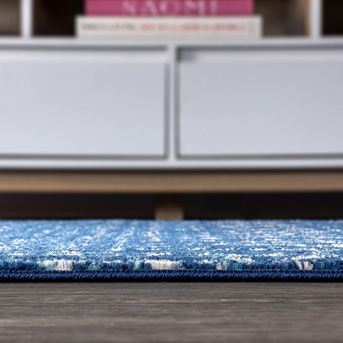JONATHAN Y Boho Vintage Diamond Blue/White Runner Rug 2X8 ft, Moroccan Hype for Living Room, Bedroom, Kitchen, Office, Easy-Cleaning, High Traffic, Pet-Friendly, Non-Shedding (MOH101A-28)