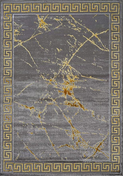 GLORY RUGS Area Rugs Marble 4x5 Grey Gold Carpet Modern Abstract Rug Living Room Dining Bedroom Rug