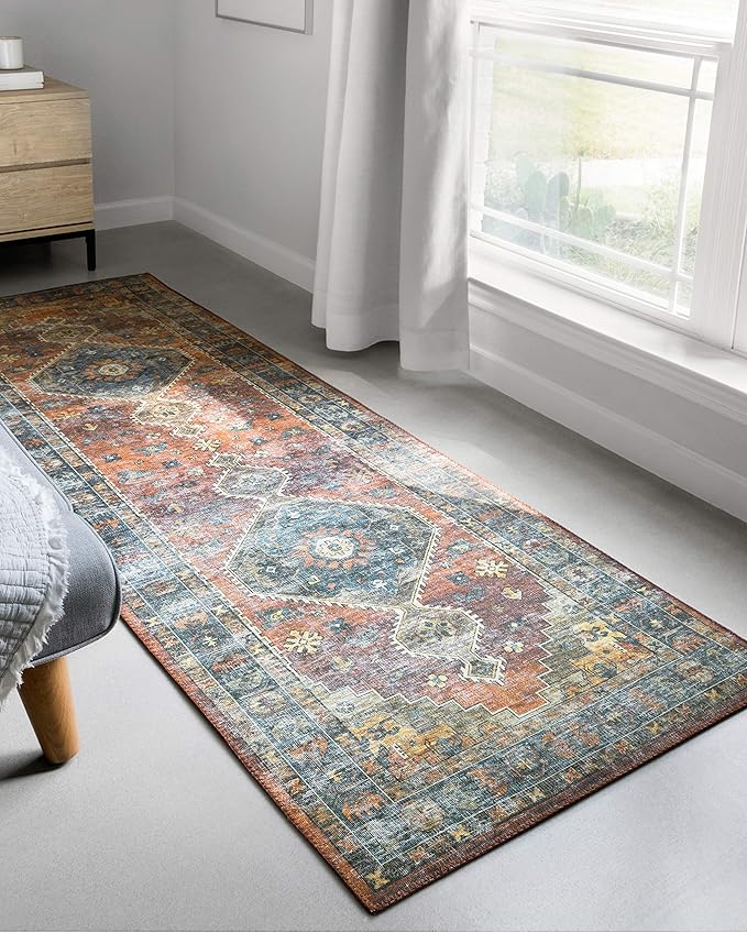 Loloi Skye Collection SKY-11 Rust/Blue 2'-0" x 5'-0" Accent Rug