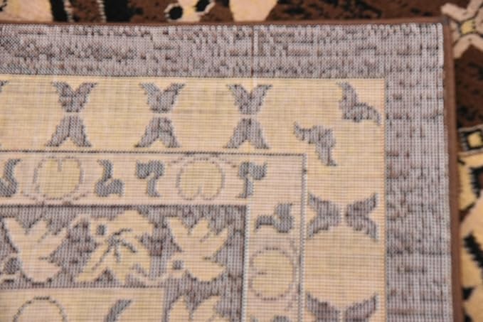 Unique Loom Taftan Collection Border Geometric Tribal Inspired Design Area Rug (7' 0 x 10' 0 Rectangular, Brown/ Tan)