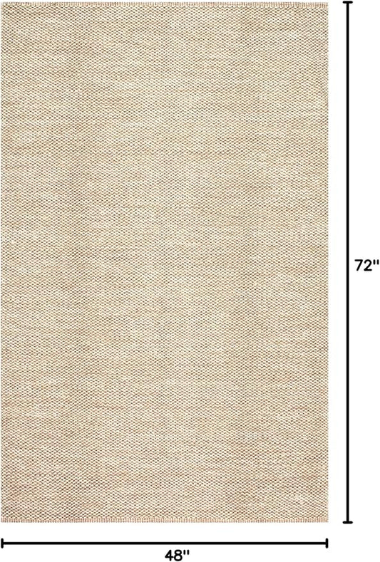 nuLOOM Alessi Solid Farmhouse Cotton Area Rug, 4x6, Beige