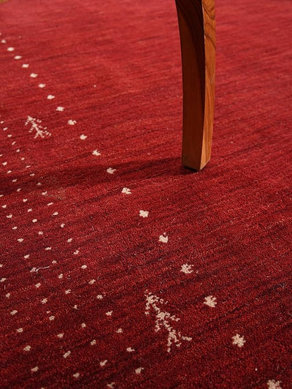 Rugsotic Carpets Hand Knotted Gabbeh Wool 9'x12' Area Rug Solid Blue L00111