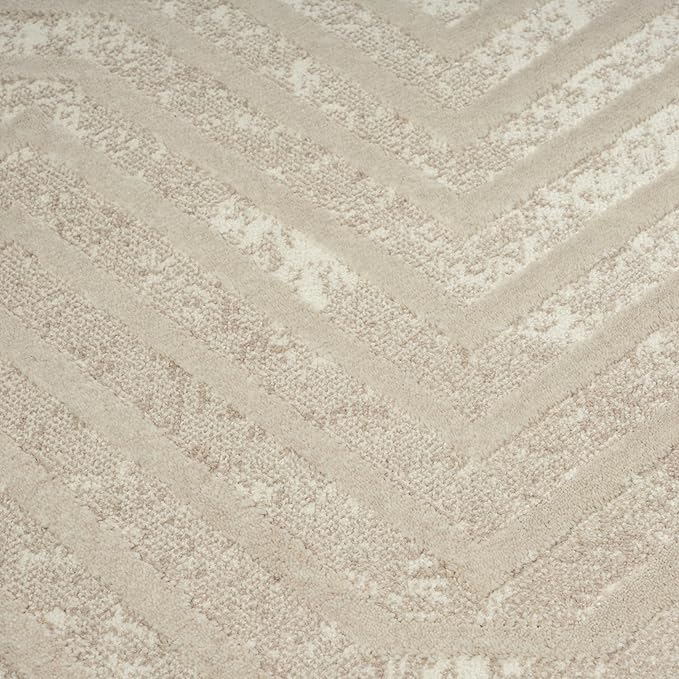 Abani Terra Cream 2' x 3' Area Rug for Living Room, Bedroom - Geometric Lines Pattern - Durable & Easy to Clean