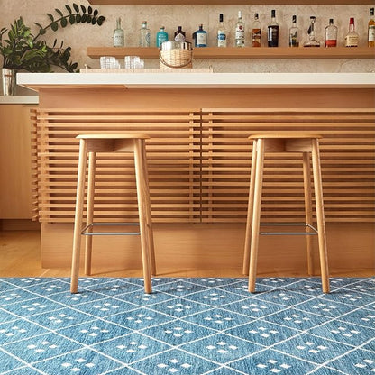 Dash and Albert Kota Machine Washable Area Rug - 3' x 5' Indigo - Diamond Accent Rug - Anti-Slip Backing, Lightweight, Machine Washable, High Traffic Areas Kitchen, Mudroom, Laundry Room