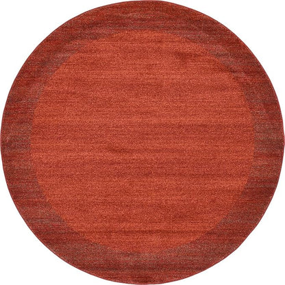 Rugs.com Angelica Collection Rug – 6 Ft Round Terracotta Medium Rug Perfect for Kitchens, Dining Rooms