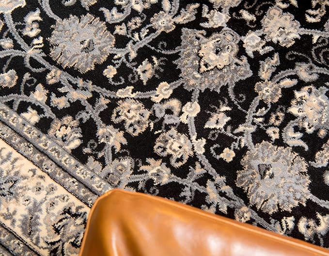 Unique Loom Sialk Hill Collection Area Rug - Washington (2' 2" x 3' 1" Rectangle Black/Gray)