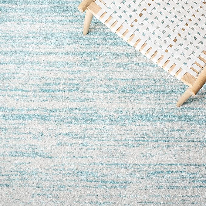 SAFAVIEH Area Rug 6x9 - Adirondack Collection - Aqua & Ivory, Modern Ombre Design, Non Shedding & Easy to Clean, Ideal for Living Room, Bedroom, Office, Dining Space (ADR113J)