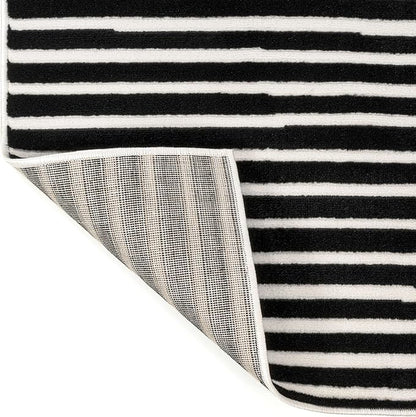 JONATHAN Y Hallie High-Low Curve Black/White 2x8 Indoor Runner Rug, Minimalist Geometric, Modern, Non-Shedding, Stain Resistant for Bedroom, Living Room, Kitchen (SCN100F-28)