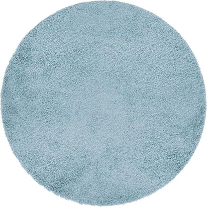 Unique Loom Davos Shag Collection Area Rug - Solid (6' 7" Round, Aqua)