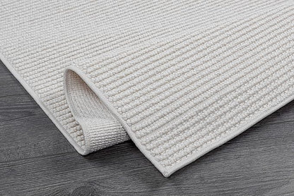 Beverly Rug Micro Loop Area Rug White 5x7 Modern Luxury Soft Trellis Geometric Durable Indoor Area Rugs for Living Dining Room Office Stain Resistant Non Shedding Casual Indoor Carpet White 5 x 7
